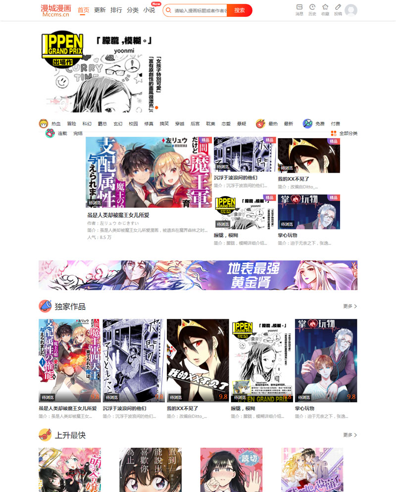 CI框架PHP漫画小说二合一CMS网站系统源码-ss